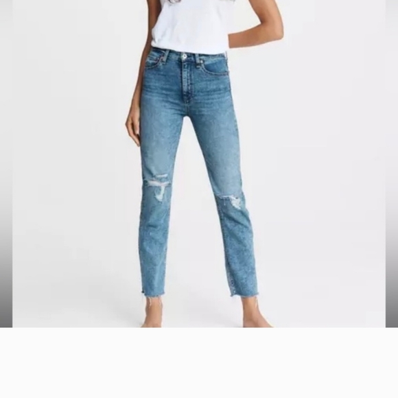 rag & bone Denim - Rag & Bone Nina High-Rise Ankle Cigarette Jeans Color Bloomfield